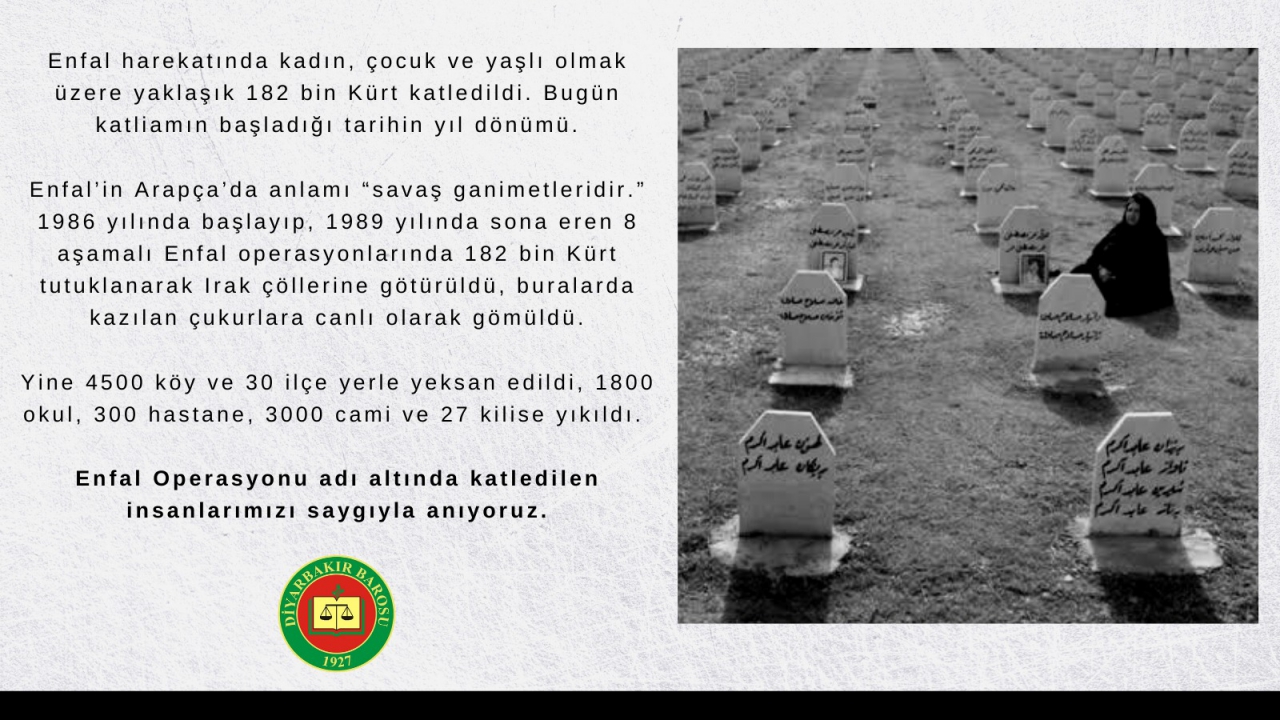 Em mirovên xwe yên ku di bin navê Operasyona Enfalê de hatine qetilkirin bi rêzdarî bi bîr tînin. — 1