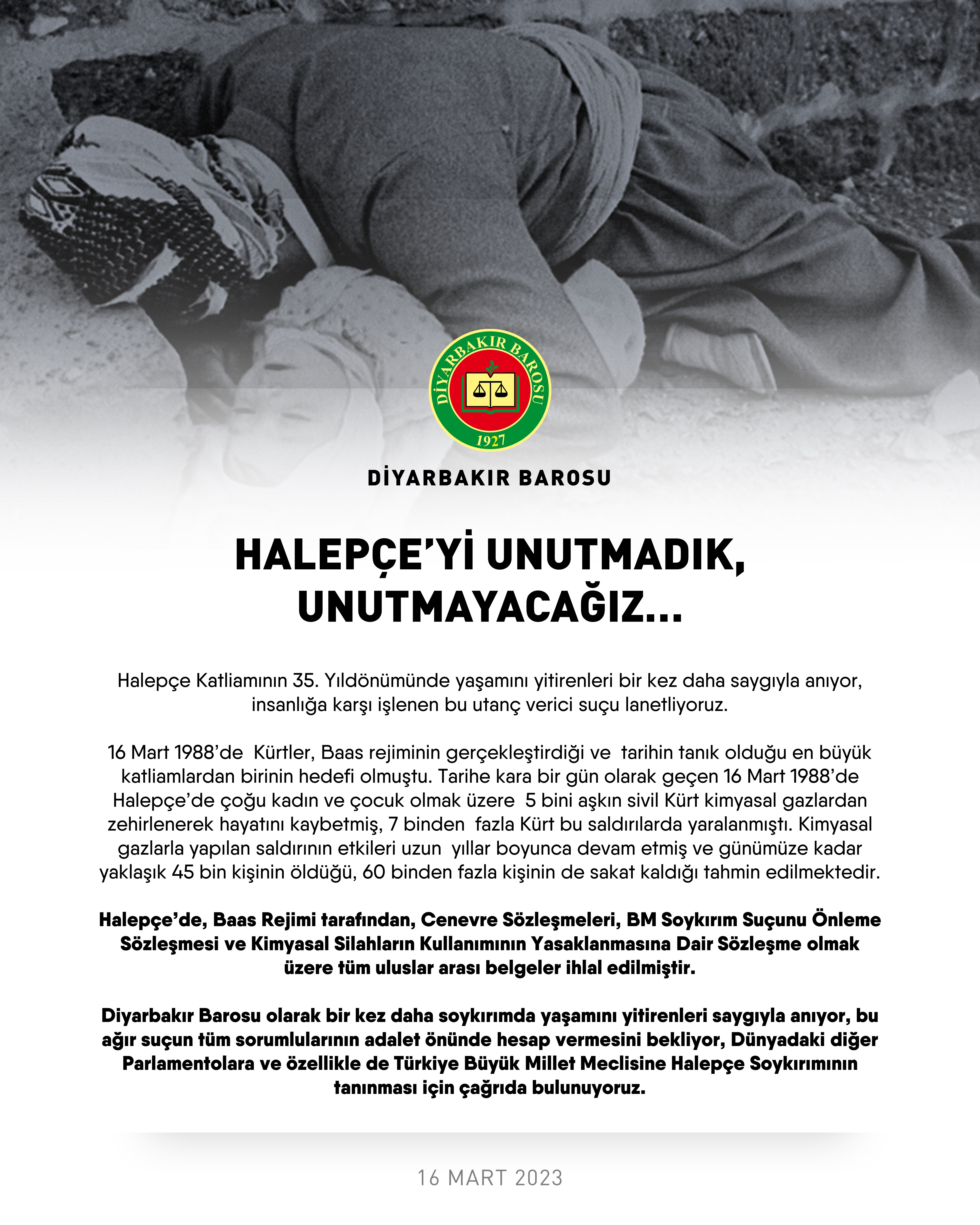 Halepçe’yi unutmadık, unutmayacağız… — 1
