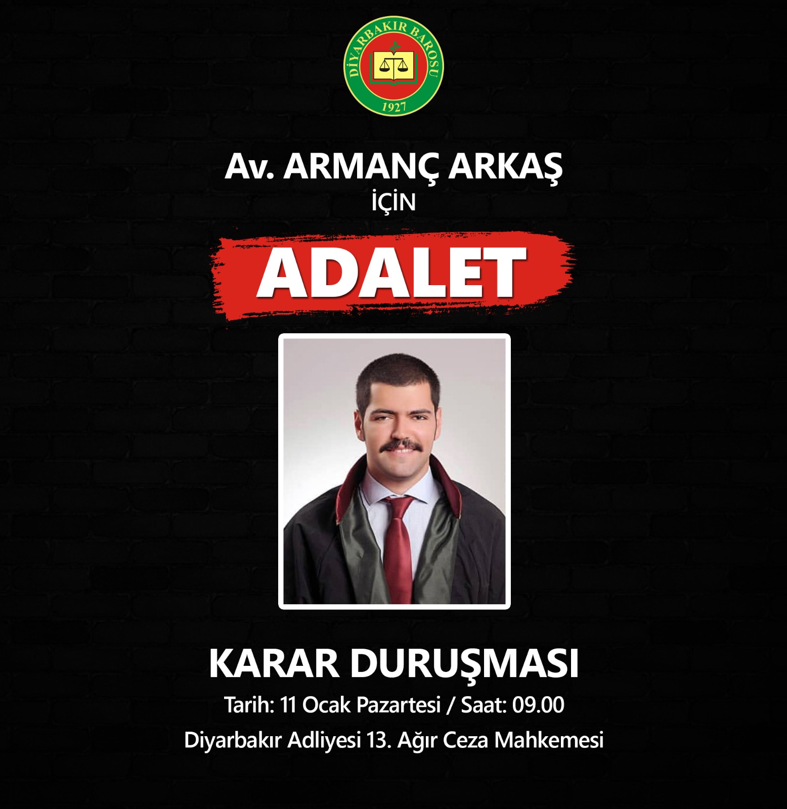 22/06/2019 Tarihinde Öldürülen Baromuz Üyesi Av. Armanç ARKAŞ’ın Karar Duruşması — 1