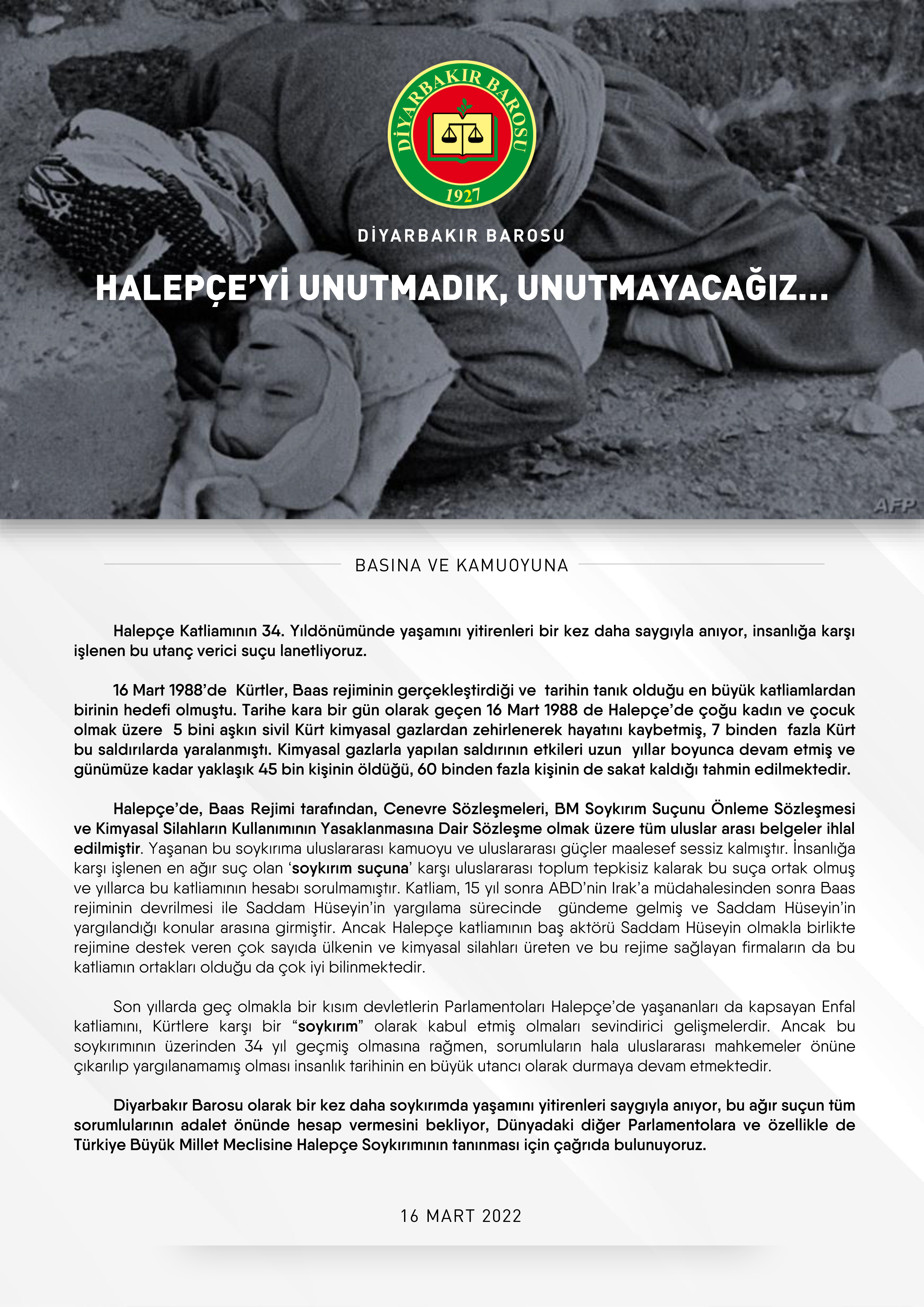 Halepçe’yi unutmadık, unutmayacağız… — 1