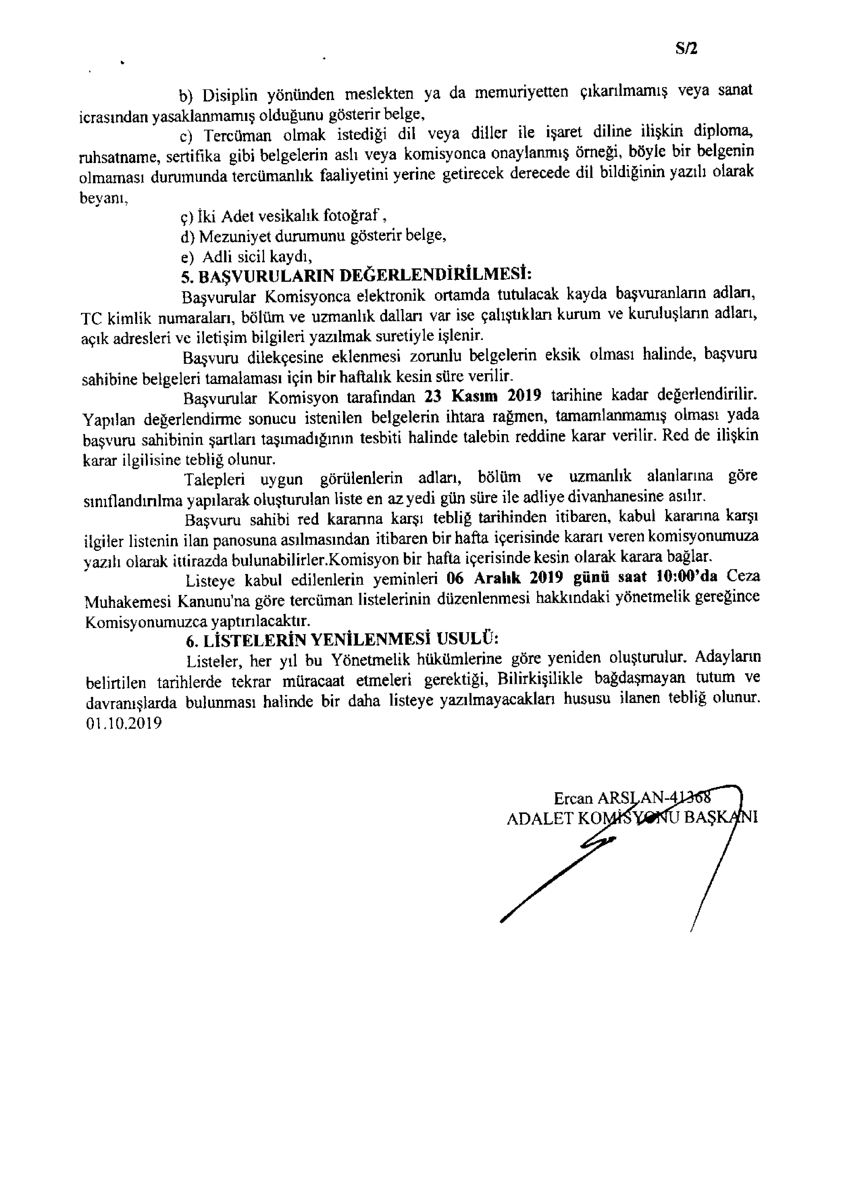 Tercümanlık Bilirkişi İlan Listeleri Yayınlandı... — 2
